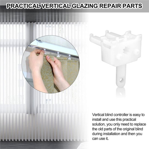 2pcs Vertical Blinds Replacement Parts, Vertical Blind Wand Control Replacement White Plastic Repair Accessories 1