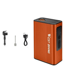 WEST BIKING Elektrische Automatische Luftpumpe Tragbarer Digitaler Inflator 120PSI 1500mAh Universelles US Französisches UK Ventil Orange