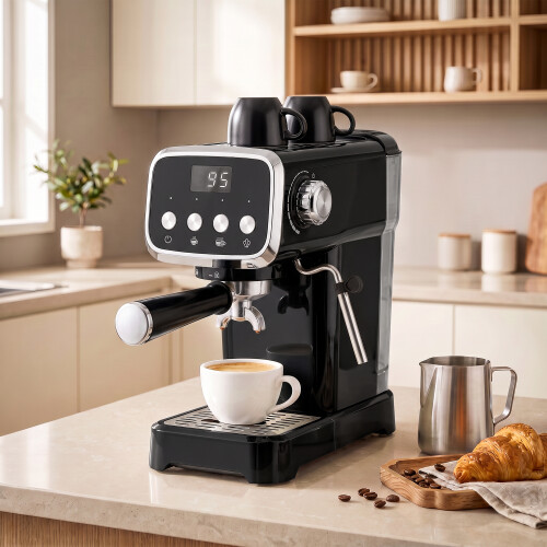 Homcom HOMCOM Espresso Machine with 20-Bar Pressure, Black 1