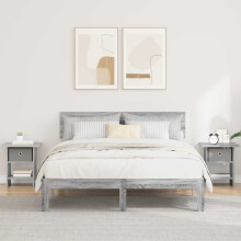 vidaXL Bedside Table 2 pcs Grey Sonoma 41 x 40 x 45 cm Engineered Wood