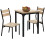 3 Piece Dining Set Space Saving Table and Chairs Black 1