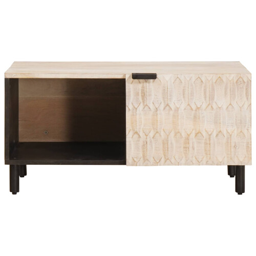 VidaXL vidaXL Coffee Table White 80 x 50 x 40 cm Solid Mango Wood 1