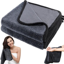 microvezel bad- en droogdoeken 40x40cm, zeer absorberende douche- en autohanddoek