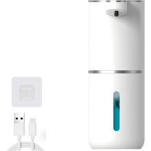 Automatický nástěnný dávkovač pěnového mýdla – USB senzorový dávkovač mýdla (bílý)