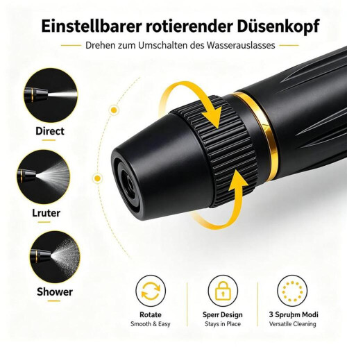 2-pack högtrycksmunstycke för trädgårdsslang – Justerbar spray för biltvätt 1