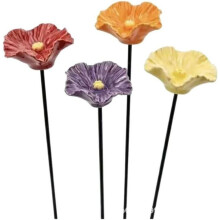 Set van 4 insectenbadjes van keramiek – Handgemaakt bloemen- en vogelbadje voor bijen in de tuin