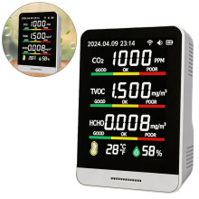 7v1 monitor kvality ovzduší – měřicí zařízení pro CO2, formaldehyd, TVOC, teplotu a vlhkost