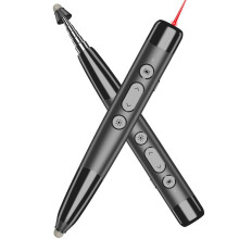 Controle remoto para apresentações em PowerPoint com ponteiro telescópico e caneta – Controle remoto USB para PC/Mac.