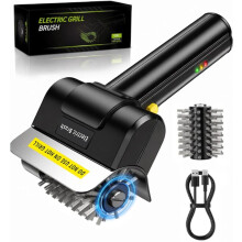 Elektrický kartáč na čištění grilů s dobíjecí baterií – nerezový kartáč na gril 2000 mAh (IPX5)