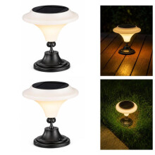 Venkovní solární stolní lampy, sada 2 kusů, design Martini Glass – teple bílé dekorativní venkovní osvětlení