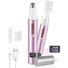 2-in-1 USB Nasen- & Ohrhaartrimmer mit LED Display – Kompakter Akku Gesichtstrimmer