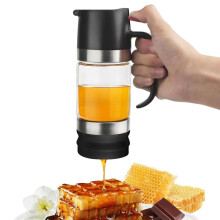 300 ml glashonningdispenser med håndtag – Drypfri sirupdispenser og honningkrukke lavet af glas