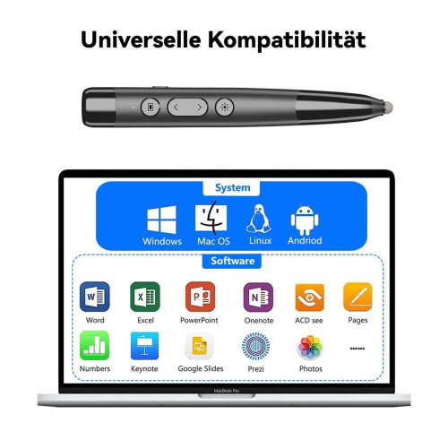 PPT clicker με τηλεσκοπικό δείκτη και στυλό – Τηλεχειριστήριο παρουσίασης με 2