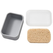Přenosná silikonová miska na mýdlo s odkapávací miskou (12x8,5x4,5 cm) – Do koupelny a fitness centra