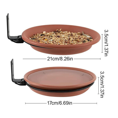 Set di 2 vaschette e mangiatoie sospese per uccelli – Vaschette per uccelli da balcone resistenti al gelo 1