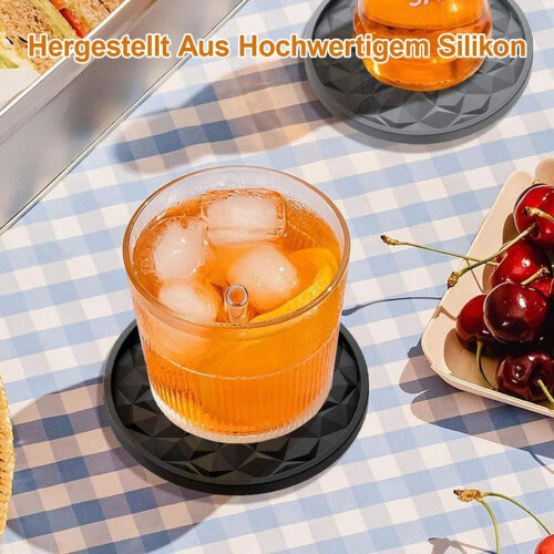 Set di 10 sottobicchieri in silicone con supporto – Sottobicchieri resistenti al calore 2