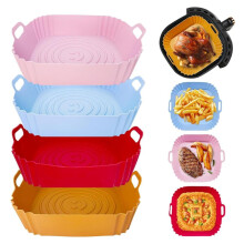 4x Wielorazowa silikonowa foremka do frytkownicy powietrznej (22 cm) – Akcesoria do frytkownicy powietrznej