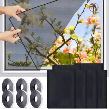 6 sítí proti hmyzu do oken (130x150cm) – moskytiéry se zapínáním na suchý zip, černé
