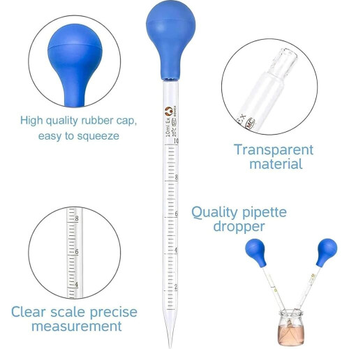 Σετ γυάλινων πιπετών 4 τεμαχίων, 10 ml, με βούρτσες καθαρισμού – πιπέτα μέτρ 2