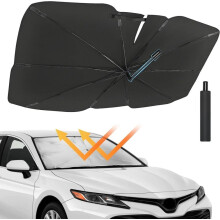 Para-sol giratório 360 para carro (137x79cm) – Proteção UV para para-brisa dobrável