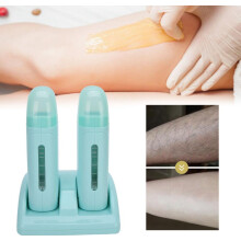 Professioneller Doppel-Wachserhitzer (Cyan) – Haarentfernungs-Wachsmaschine 2er