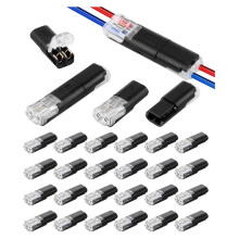 24x vanntette 2-pinners kabelkontakter – hurtigkontakter 18–22 AWG for bruk i bilindustrien