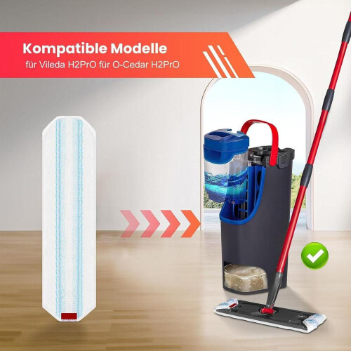 reservedeksler til Vileda H2PrO gulvmopper – erstatning for mikrofibermoppputer 1