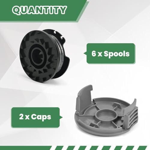 Trådspolesett for Bosch EasyGrassCut gresstrimmer – 6 spoler og 2 deksel 1