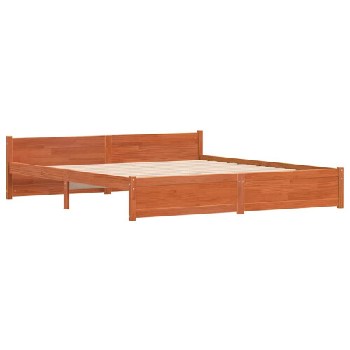 VidaXL vidaXL Bed Frame Wax Brown 205.5 x 185.5 x 51 cm Solid Pine Wood 2