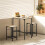 Bartafelset met 2 stoelen, naturel hout 4