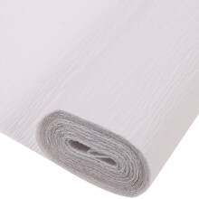 Rolo de papel crepom italiano branco para trabalhos artísticos florais e confecção de flores artesanais - 2,5 x 0,5 m