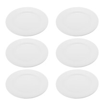 6 stuks snackbordjes/dienbladen van melamine, keramische serveerschalen, ronde opbergbordjes voor kleine feestjes, wit