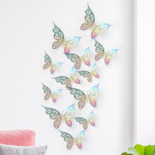 Stickers muraux papillons 3D, lot de 12, pour la décoration de chambre d'enfant, fête, mariage et maison.