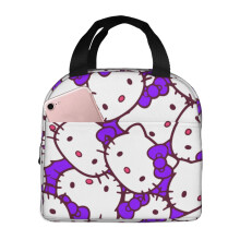 Geantă de prânz Hello Kitty pentru femei și bărbați, cu fermoar, impermeabilă și reutilizabilă, cutie frigorifică pentru