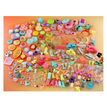 Random25pcs Accessories for lps Pets fit lps Toys Dog Cat Kids Gift Necklace Collar Bow Skirt Food Bowl Kids Play