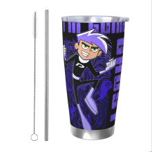 Kubek termiczny Danny Phantom 20 uncji, kubek termiczny ze stali nierdzewnej z próżniową izolacją, kubek termiczny do kawy z pokrywką do użytku