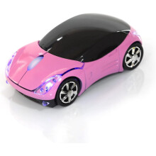 Pink2.4GHz Wireless Car Shaped Mouse - 1600DPI Optical3Buttons PC Laptop Tablet Gaming