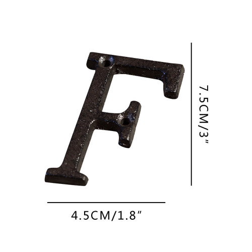 Letra de endereço de 7,62 cm (3 polegadas) para casa, letra de endereço para placas externas, número de metal de ferro fundido, número de letra 1