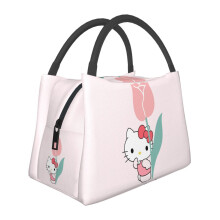 Söpö sarjakuvamainen lounaskassi Hello Kitty -eväsrasia, uudelleenkäytettävä eristetty lounaskassi toimistotyöhön, piknikille, vaellukselle -