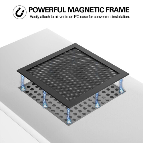 140mm Dust Filter for Computer Cooler Fan, [4Pack] Magnetic Frame PC Fan Dust Mesh PC Cooler Filter Dustproof PVC 2