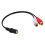 Forgyldt 3,5 mm jack hun-til-2 hun-jacks stereoadapter lydsplitter (15 cm) sort 1