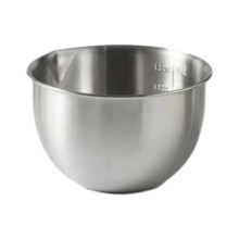 Bol mélangeur profond DOMELAY en acier inoxydable, 1,5 L, idéal pour la préparation de desserts et le stockage des aliments.