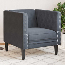 vidaXL Sofa Dark Grey 74.5 x 71 x 70.5 cm Velvet