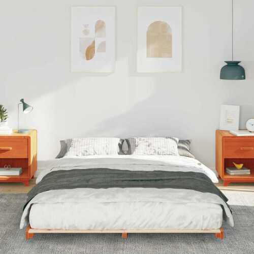 VidaXL vidaXL Bed Frame Wax Brown 160 x 220 cm Solid Pine Wood 1