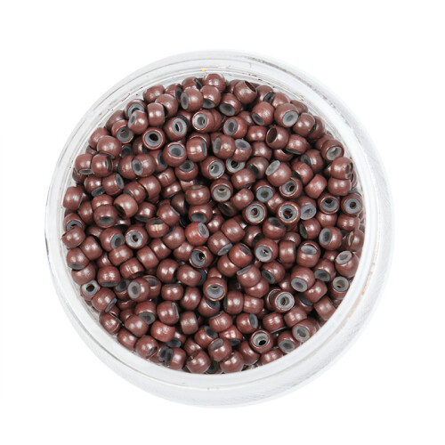 Nano Silicone Lined Micro Rings for Hair Extensions Brown