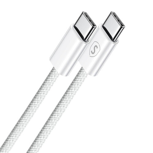 Kabel SiGN USB-C na USB-C, 60W/3A, 1m - bílý