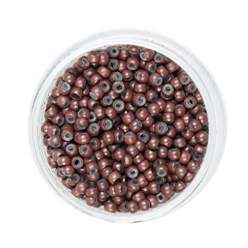Nano Silicone Lined Micro Rings for Hair Extensions Brown 2