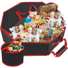 Bolsa para guardar juguetes Organizador grande 76x76x8 cm Negro — caja adornos, funda corona, organizador navidad