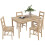 5 Piece Dining Set Solid Wood Table with 4 Chairs Natural 1
