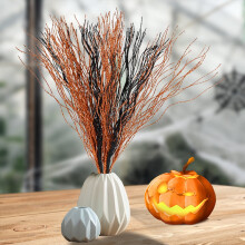 SUSUchens10 db-os mesterséges bogyós szárak, kompatibilisek a Halloween Hálaadás őszi dekorációjával, fekete művirágcsokor otthonra és